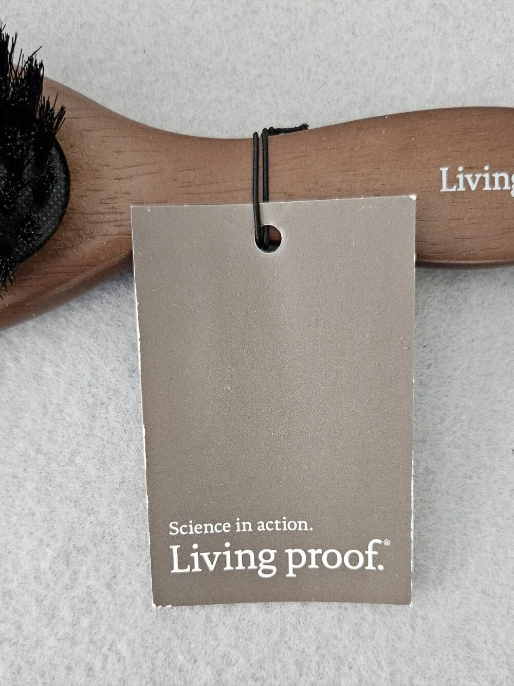 Living Proof Wooden Boar Bristle Hair Brush NWT Natural Wood Styling Brush